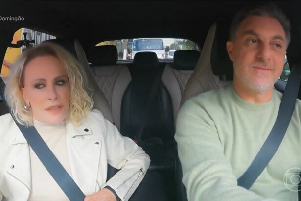Ana Maria Braga e Luciano Huck em trecho de entrevista para o Domingão, gravada em um carro