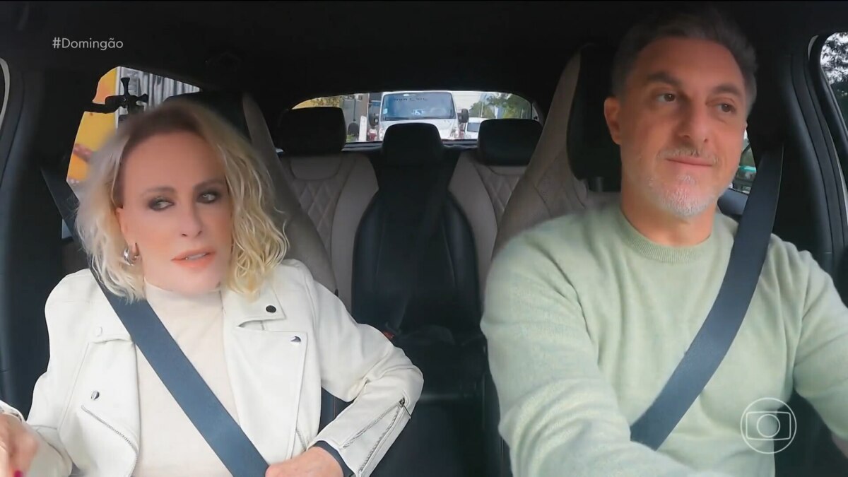 Ana Maria Braga e Luciano Huck em trecho de entrevista para o Domingão, gravada em um carro
