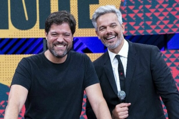Ariel Jacobowitz e Otaviano Costa no cenário do Melhor da Noite