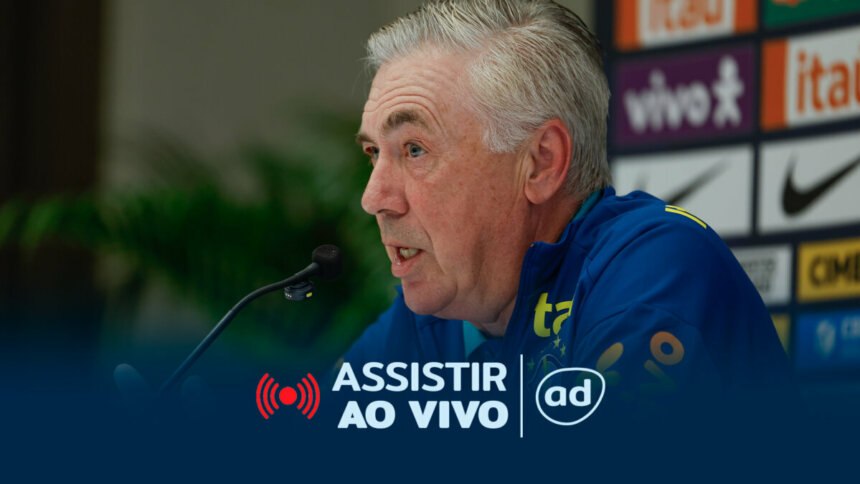 Carlo Ancelotti na arte onde assistir ao jogo Equador x Brasil