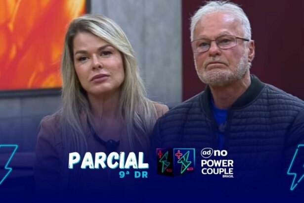 Cris e Kadu na arte de Parcial da Enquete do Power Couple