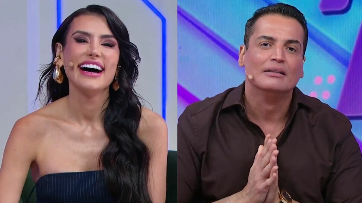 Gaby Cabrini e Leo Dias em uma montagem no Fofocalizando