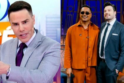 Luiz Bacci no Alô Você e Xanddy e Danilo Gentili em uma montagem