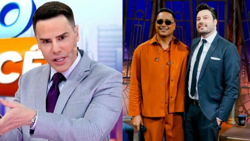 Luiz Bacci no Alô Você e Xanddy e Danilo Gentili em uma montagem