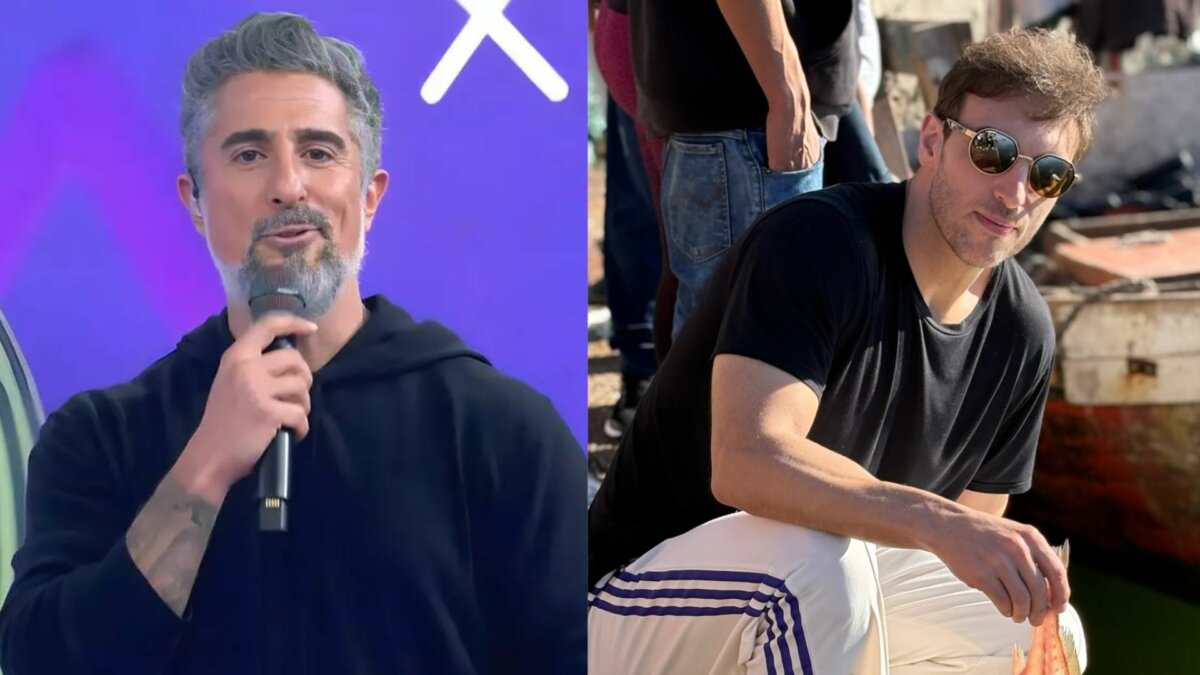 Marcos Mion e Leo Lins em uma montagem