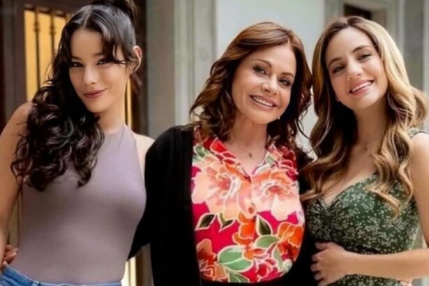 Trio de protagonistas em trecho de divulgação da novela mexicana As Filhas da Senhora Garcia
