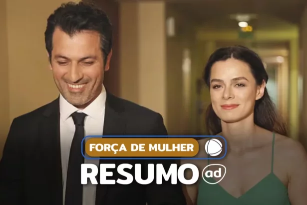 Bahar e Arif sorrindo na montagem do resumo de Força de Mulher