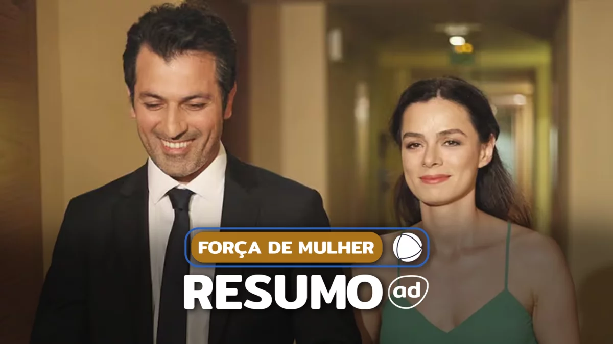 Bahar e Arif sorrindo na montagem do resumo de Força de Mulher