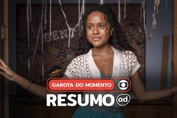 Protagonista da novela Garota do Momento na arte do resumo da novela
