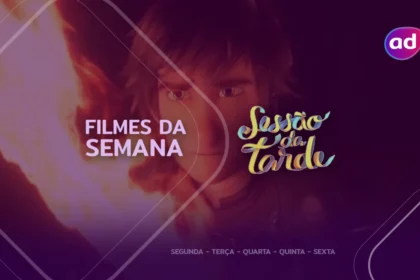Homem com tocha de fogo na mão em cena do filme 'Como Treinar Seu Dragão 3' na arte da semana na Sessão da Tarde
