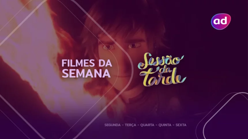 Homem com tocha de fogo na mão em cena do filme 'Como Treinar Seu Dragão 3' na arte da semana na Sessão da Tarde