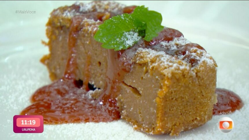 Sobremesa de goiabada em trecho de receita no Mais Você