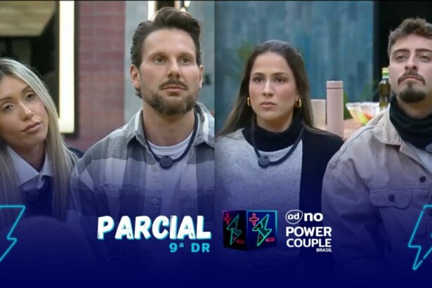 Tali e Pessina e Nat e Eike na arte de parcial de enquete Power Couple