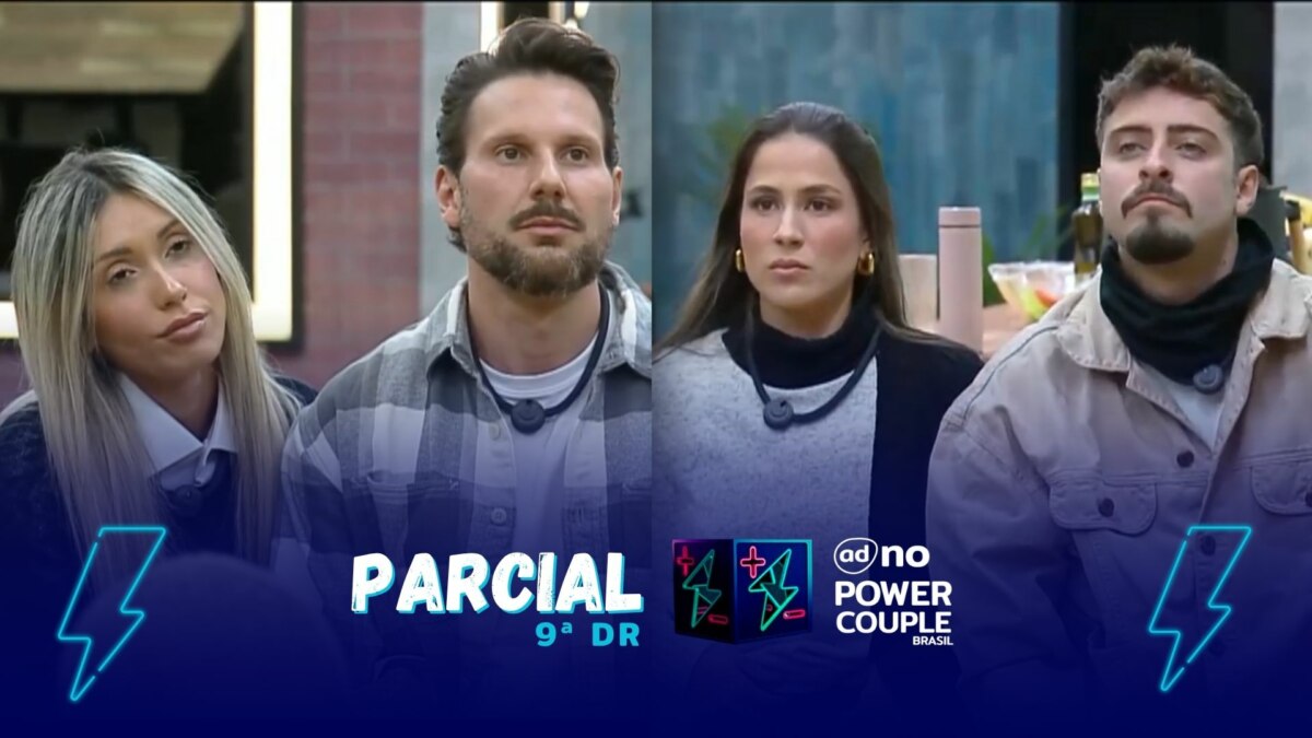 Tali e Pessina e Nat e Eike na arte de parcial de enquete Power Couple