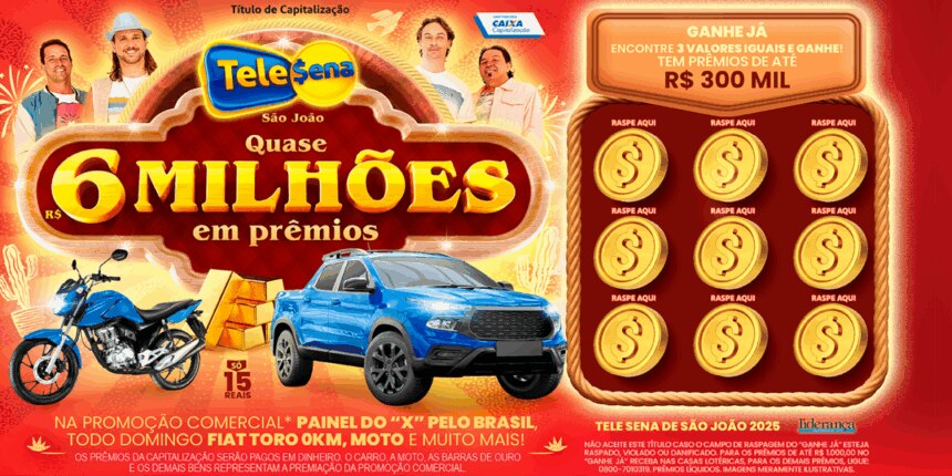 Bilhete da Tele Sena de São João 2025