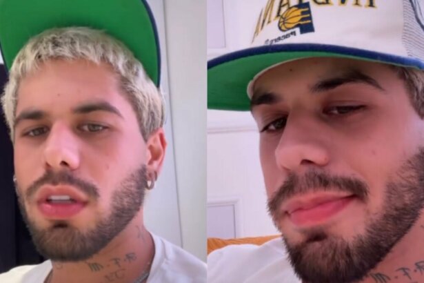 Zé Felipe, de boné, em trecho de stories no Instagram