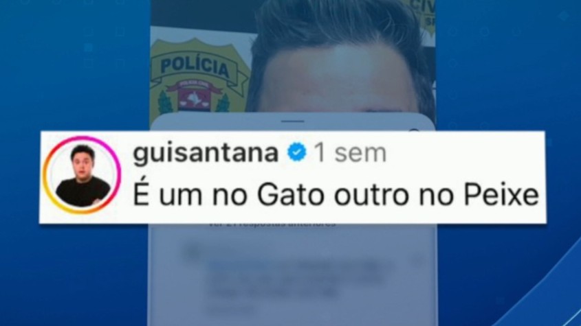 Comentário de Gui Santana contra o delegado