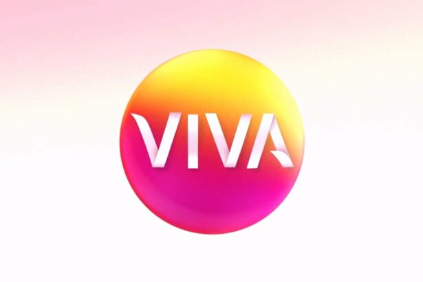 Logo antigo do Canal Viva em tons alaranjados e amarelo