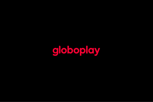 Novo Logo do Globoplay em vermelho com fundo preto