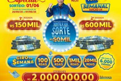 Bilhete da Tele Sena Semanal edição especial do dia 01/06/2025