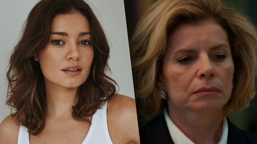 Sophie Charlotte divide tela com Deborah Bloch como Odete Roitman de Vale Tudo. Sophie está alegre, Odete está triste