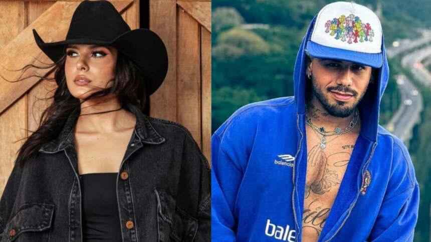 Ana Castela e Zé Felipe em uma montagem