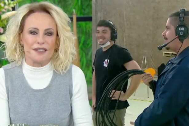 Ana Maria Braga dando bronca ao vivo em funcionários do Mais Você