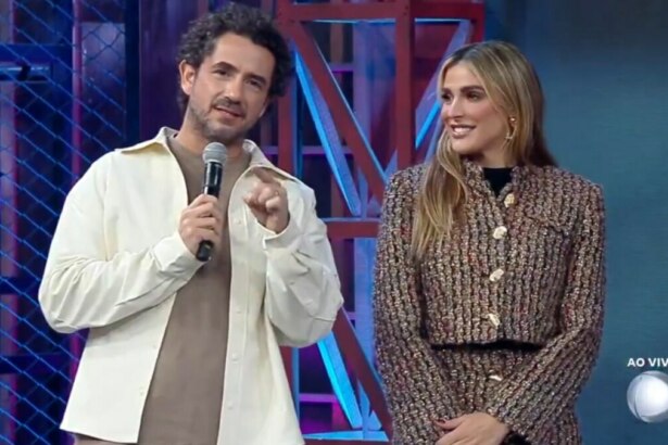 Felipe Andreoli e Rafa Brites em trecho da noite de eliminação do Power Couple