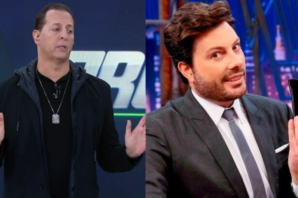 Benjamin Back e Danilo Gentili em uma montagem no Arena SBT e The Noite