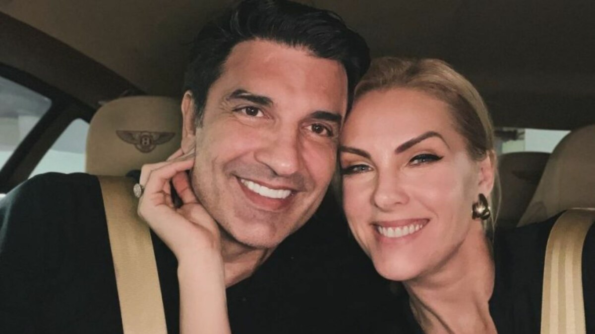 Edu Gudes e Ana Hickmann com o rosto colado dentro de um carro