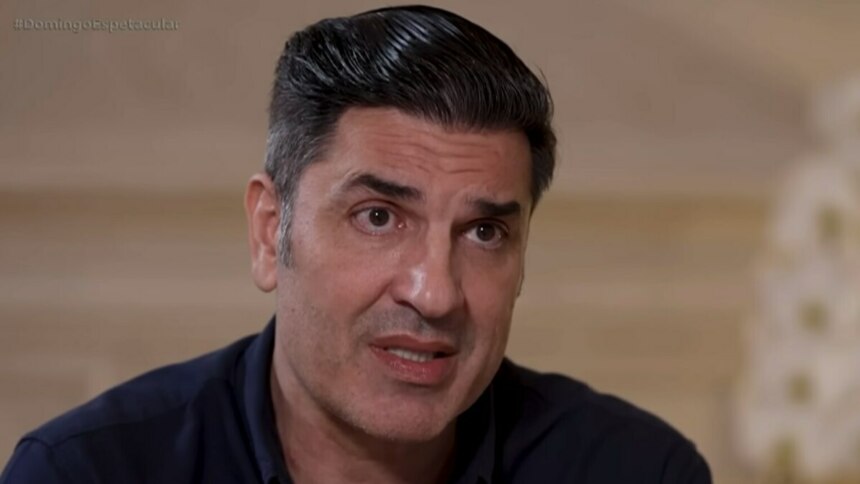 Edu Guedes emocionado em trecho de entrevista ao Domingo Espetacular