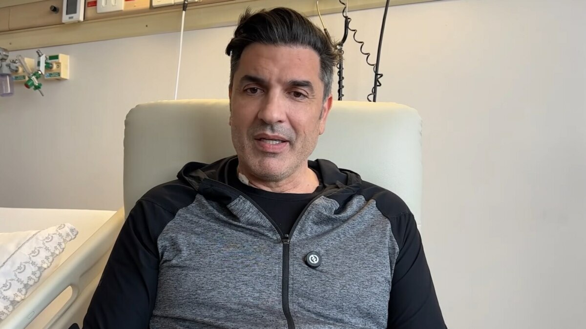 Edu Guedes em trecho de vídeo gravado no hospital após cirurgia