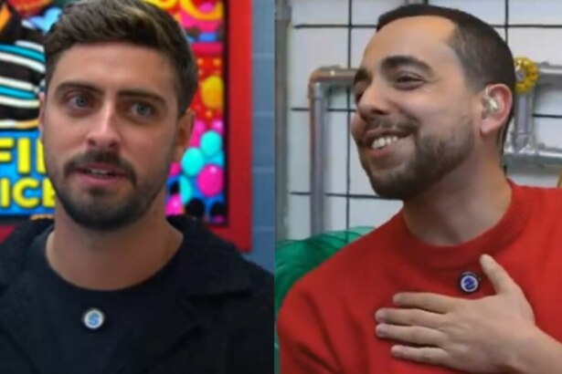 Eike Duarte e Lucas Selfie em uma montagem com trechos da Live do Eliminado