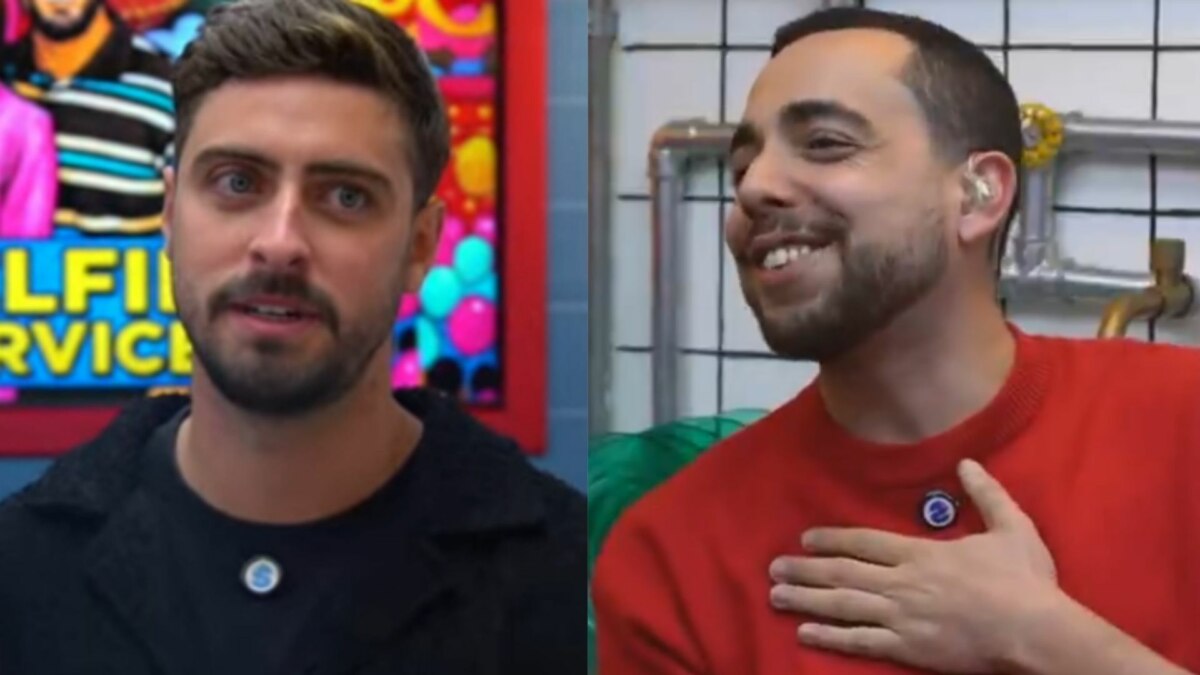 Eike Duarte e Lucas Selfie em uma montagem com trechos da Live do Eliminado