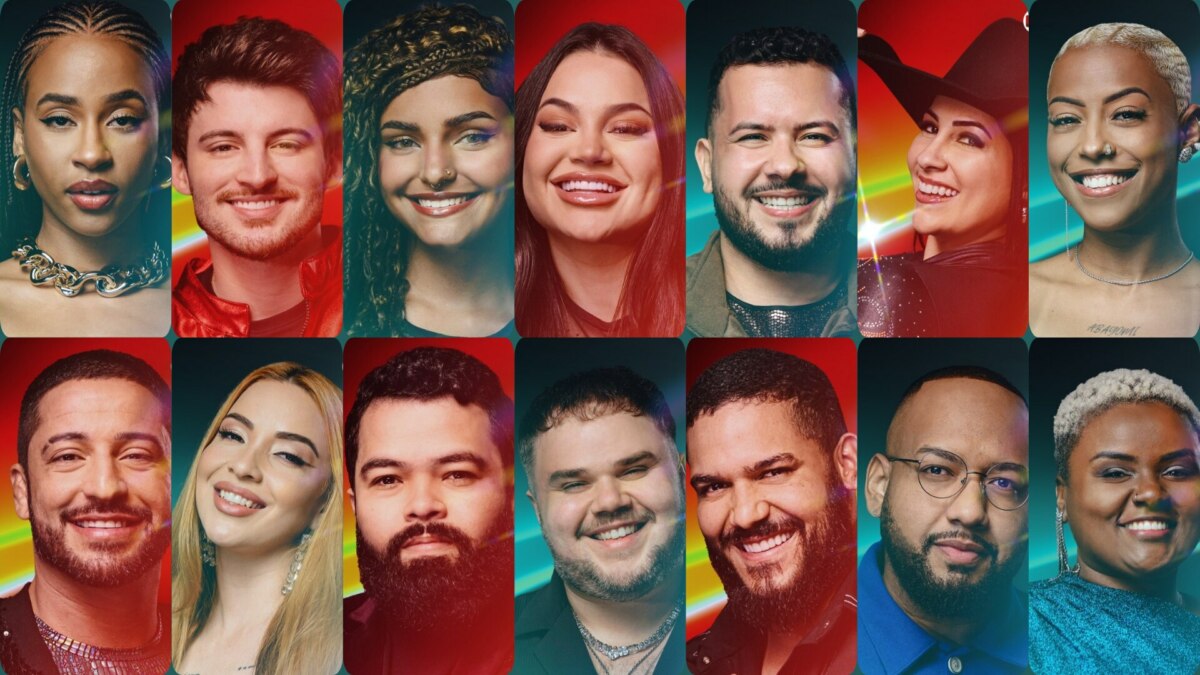 Montagem com o elenco dos 14 participantes do Estrela da Casa 2