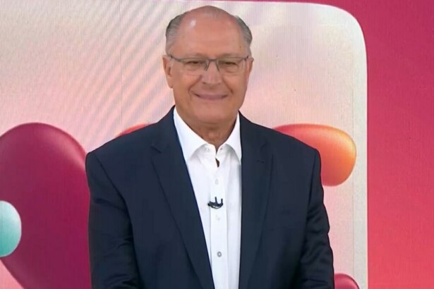 Geraldo Alckmin alegre em trecho de entrevista ao Mais Você sobre o tarifaço de Trump