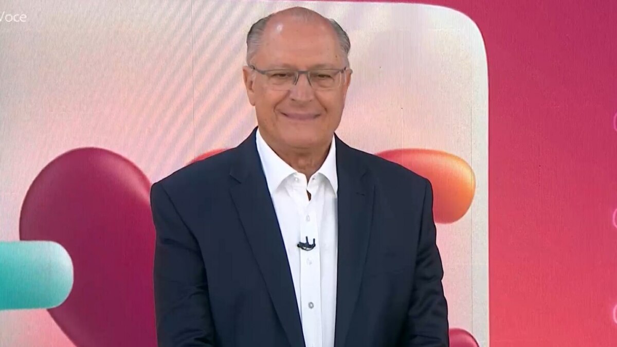 Geraldo Alckmin alegre em trecho de entrevista ao Mais Você sobre o tarifaço de Trump