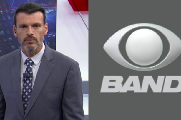 Lucas Martins, no Brasil Urgente, em uma montagem com o logo da Band