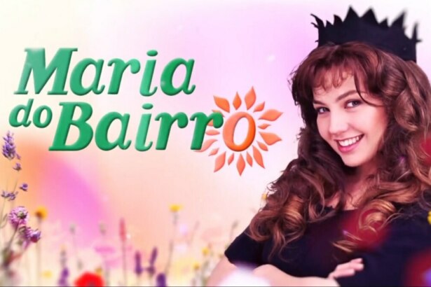 Logo da reprise de Maria do Bairro no SBT, divulgada na chamada