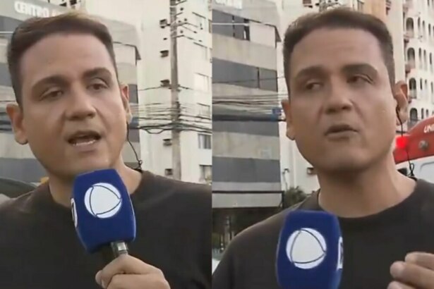 Mateus Borges, repórter da RECORD Bahia que foi agredido ao vivo em Salvador