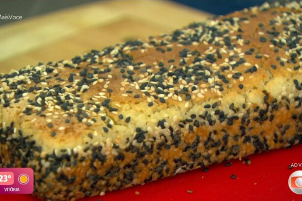 Pão de arroz com gergelim em trecho de receita Mais Você