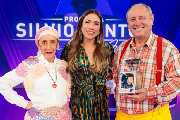 Pedro Bismarck e Gorete Milagres, ao lado de Patricia Abravanel, no Programa Silvio Santos