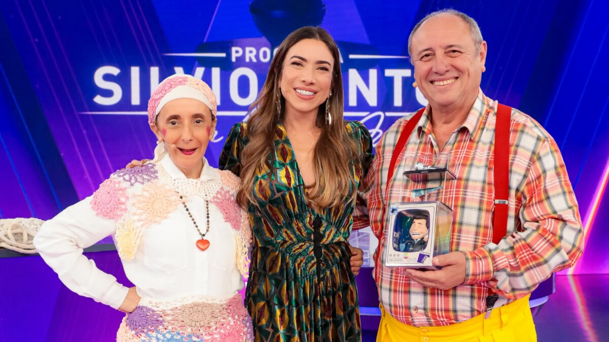 Pedro Bismarck e Gorete Milagres, ao lado de Patricia Abravanel, no Programa Silvio Santos
