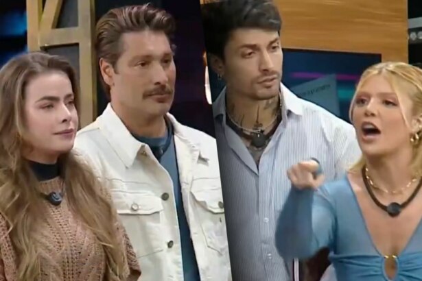Rayanne e Victor e Diego e Giovanna em uma montagem no Quebra-Power