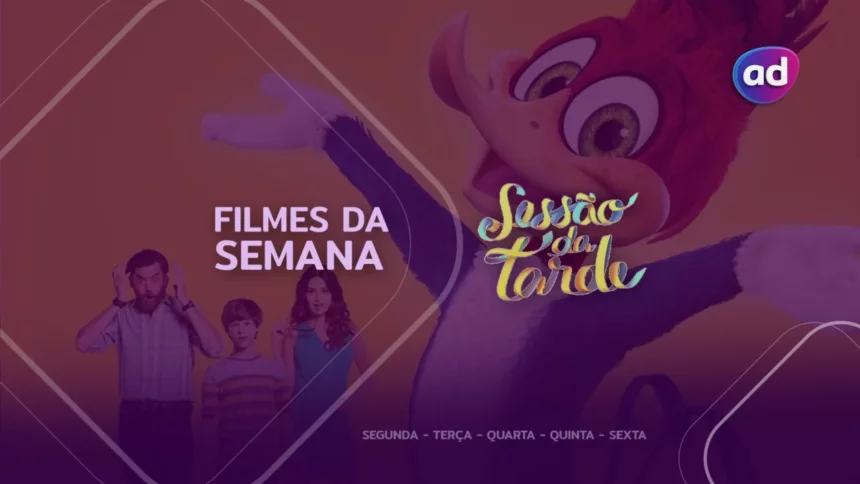 Pica-Pau com os braços abertos na arte dos filmes da semana da Sessão da Tarde