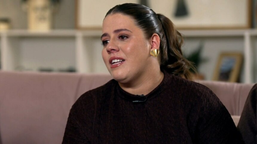Tati Machado emocionada, em trecho de entrevista ao Fantástico sobre a morte do filho
