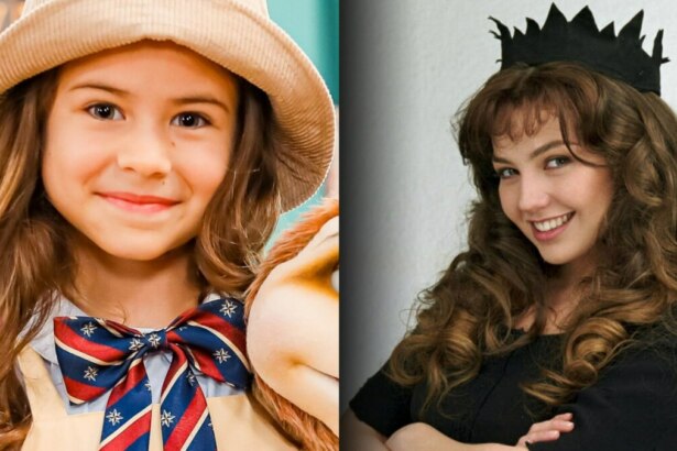 Protagonista de A Caverna Encantada sorrindo com chapéu na cabeça divide tela com a protagonista de Maria do Bairro