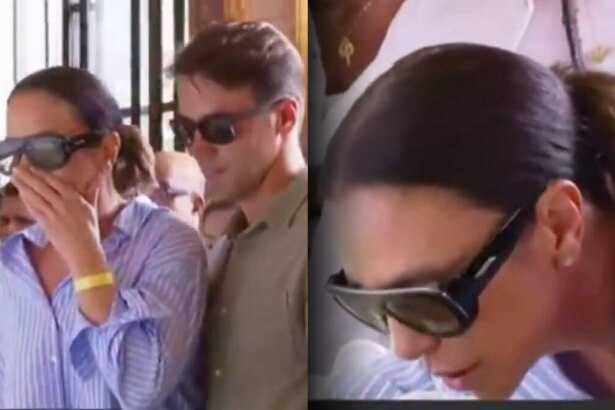 Ivete Sangalo com a mão na boca ao lado do marido. Na segunda imagem Ivete chora muito debruçada sobre o corpo de Preta Gil