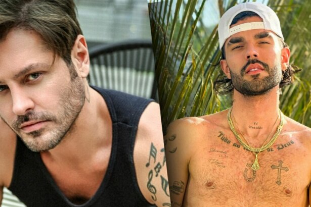 Montagem de foto com Dado Dolabella e Luan Pereira.