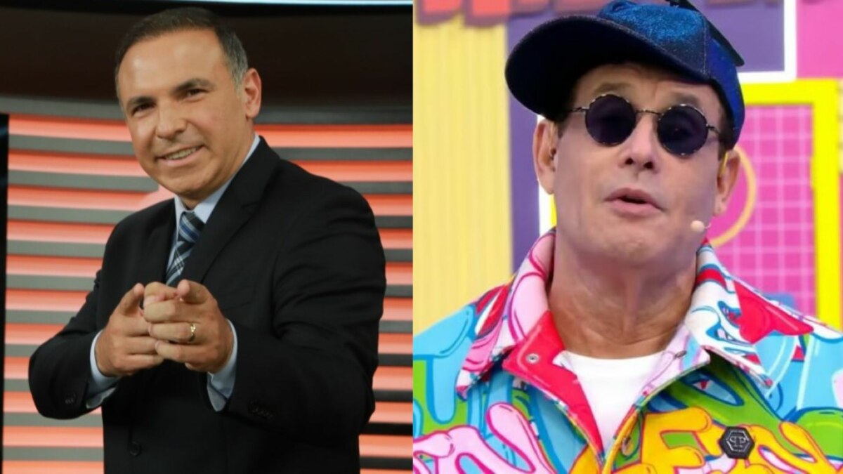 Gottino no Cidade Alerta (esquerda) e Sergio Malandro na Porta dos Desesperados (direita) em uma montagem